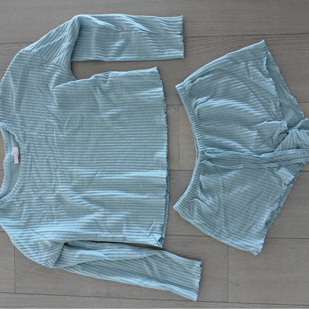 LC Lauren Conrad Soft Blue Knit Set Pajama